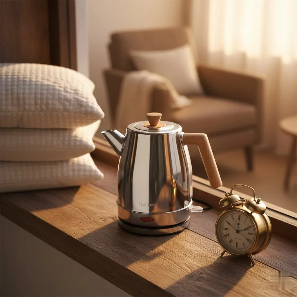 Bella electric tea kettle with boiling water