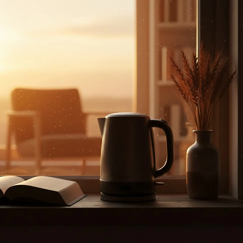 Various types of electric kettles on a kitchen counter